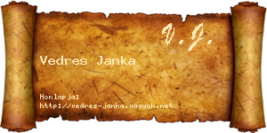 Vedres Janka névjegykártya